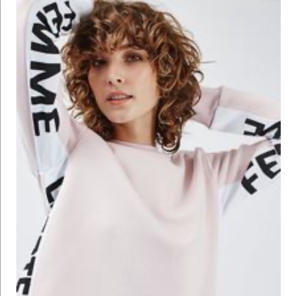 TopShop Femme Liberte Pink Cropped Sweatshirt